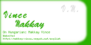 vince makkay business card